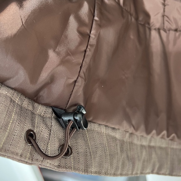 Columbia Omni-Tech Jacket Women Medium Hood Brown Tan Waterproof Ski Parka Coat - Picture 11 of 13